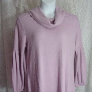 Cowl Neck Sweater Dusty Lilac Size L Cashmere Like Soft NWT